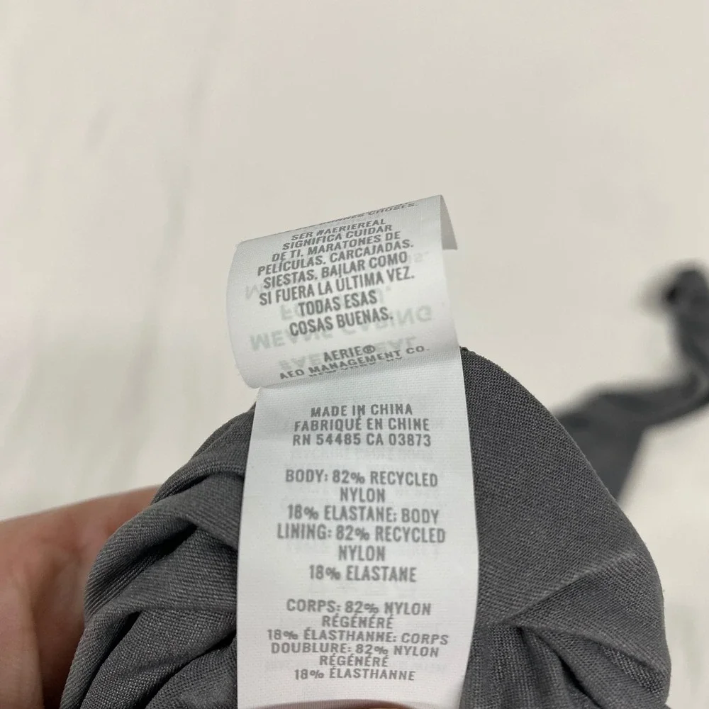 Smoothez by Aerie Real Good Gray Mock Neck Long Sleeve Bodysuit Small S/P basics - Picture 5 of 7